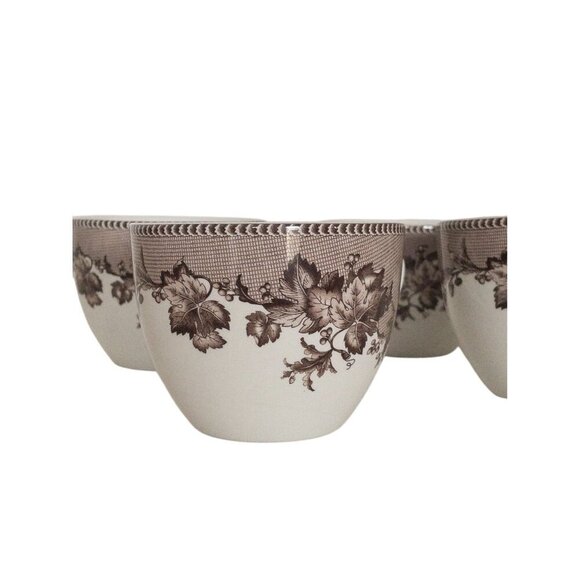 Spode Westbourne Williams-Sonoma Exclusive Tea Cups Set Of 4 Brown Leaf Design - Picture 10 of 10